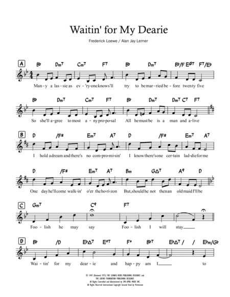 Waitin' For My Dearie (arr. C Lee)