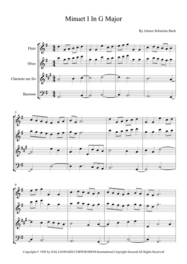 Minuet I In G Major (arr. Fernanda Moura)