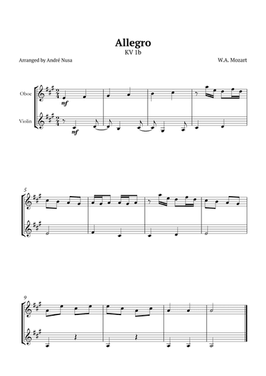 Allegro K1b (arr. André Nusa)