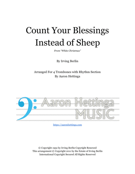 Count Your Blessings Instead Of Sheep (arr. Aaron Hettinga)