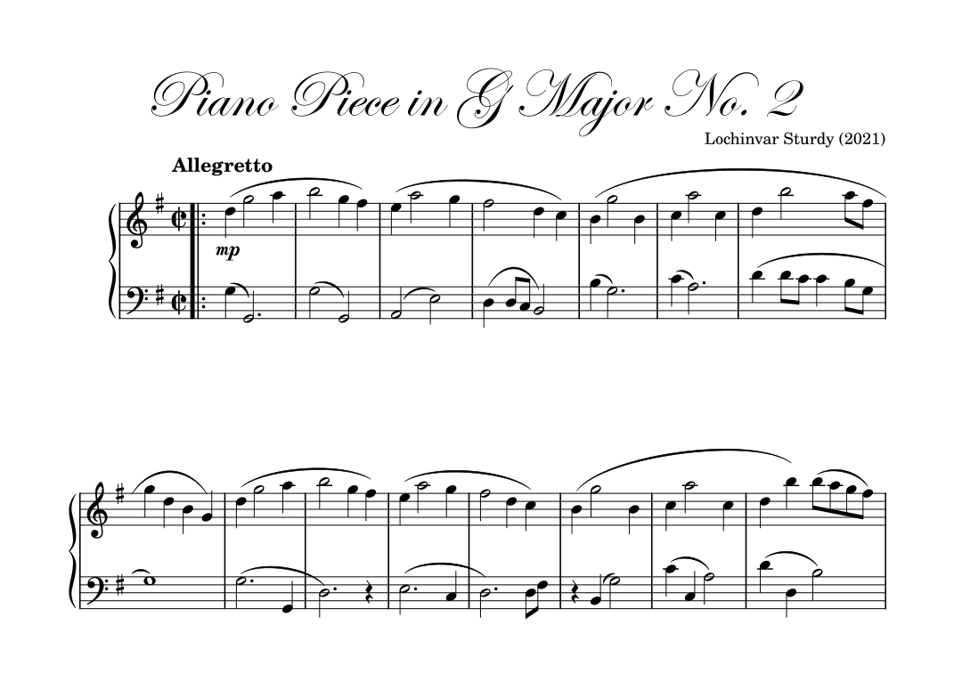 Piano Piece in G Major No. 2