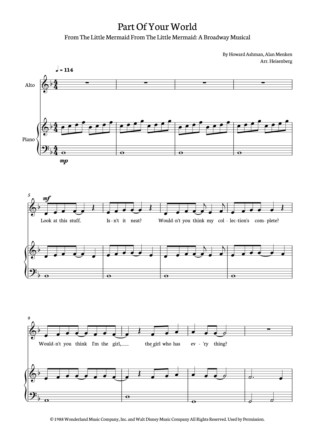 Part Of Your World (arr. Heisenberg)