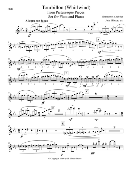 Whirlwind by Chabrier set for flute and piano (arr. John Gibson)
