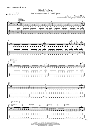 Black Velvet (arr. Joeri de Graaf)