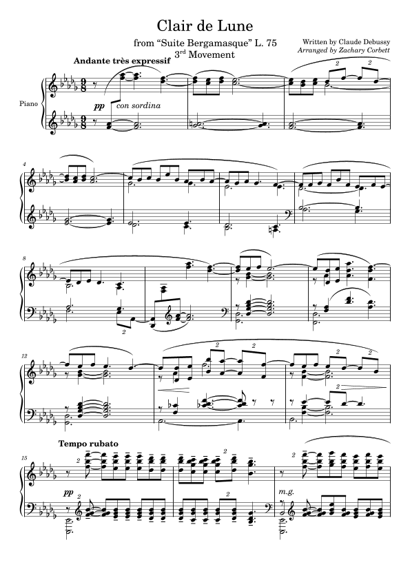 Clair de Lune (arr. Zachary Corbett)