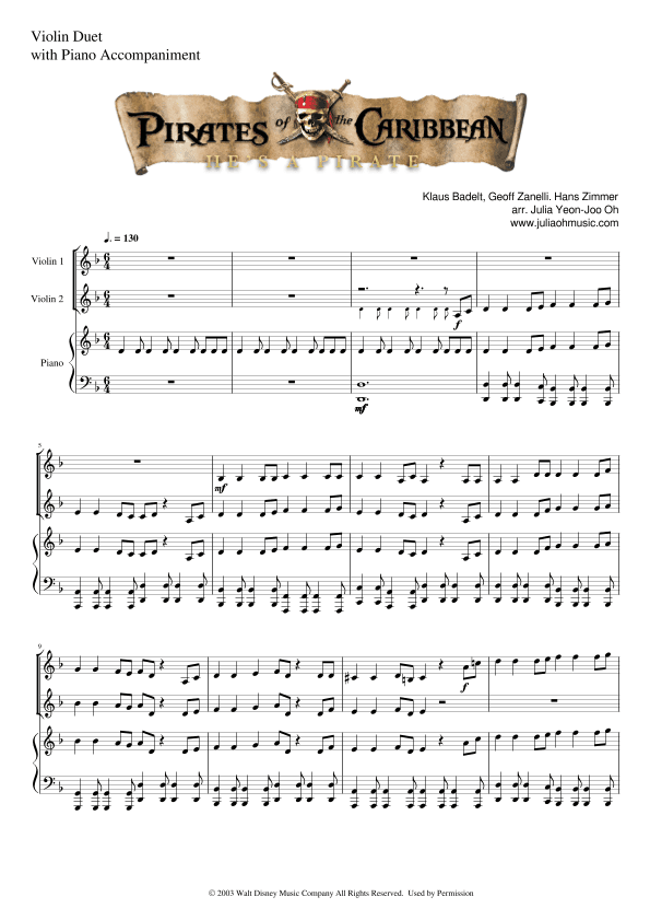 He's A Pirate (arr. Julia Yeon-Joo Oh)