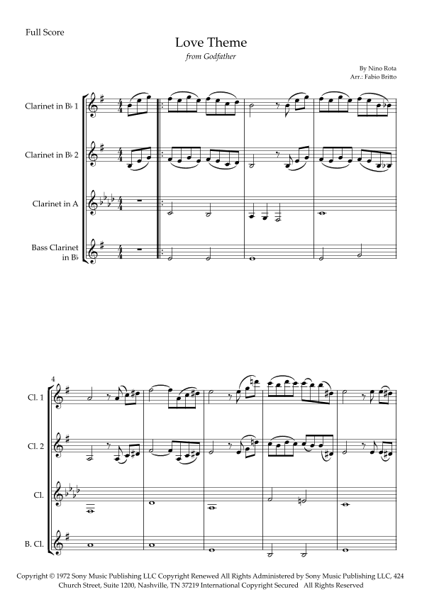 The Godfather (love Theme) (arr. Fabio Britto)