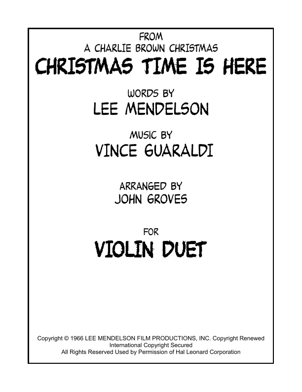 Christmas Time Is Here (arr. John Groves)