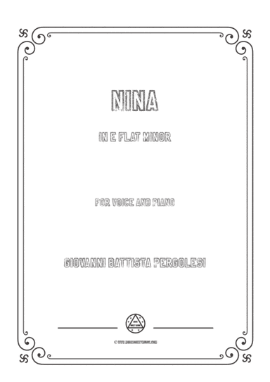 Pergolesi-Nina in e flat minor,for Voice and Piano (arr. MSM)