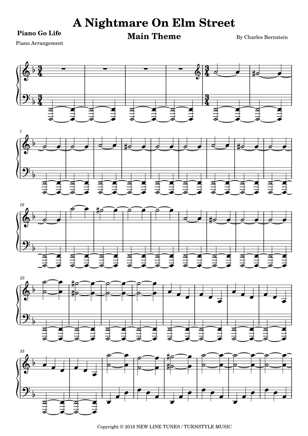 Nightmare On Elm Street - Main Title (arr. Piano Go Life)