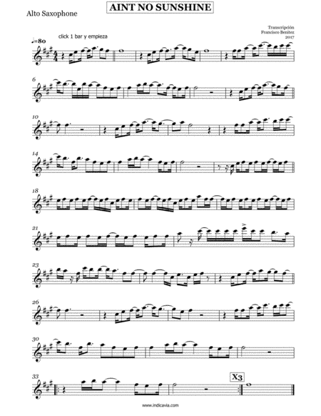 Ain't No Sunshine (arr. Francisco Benitez)