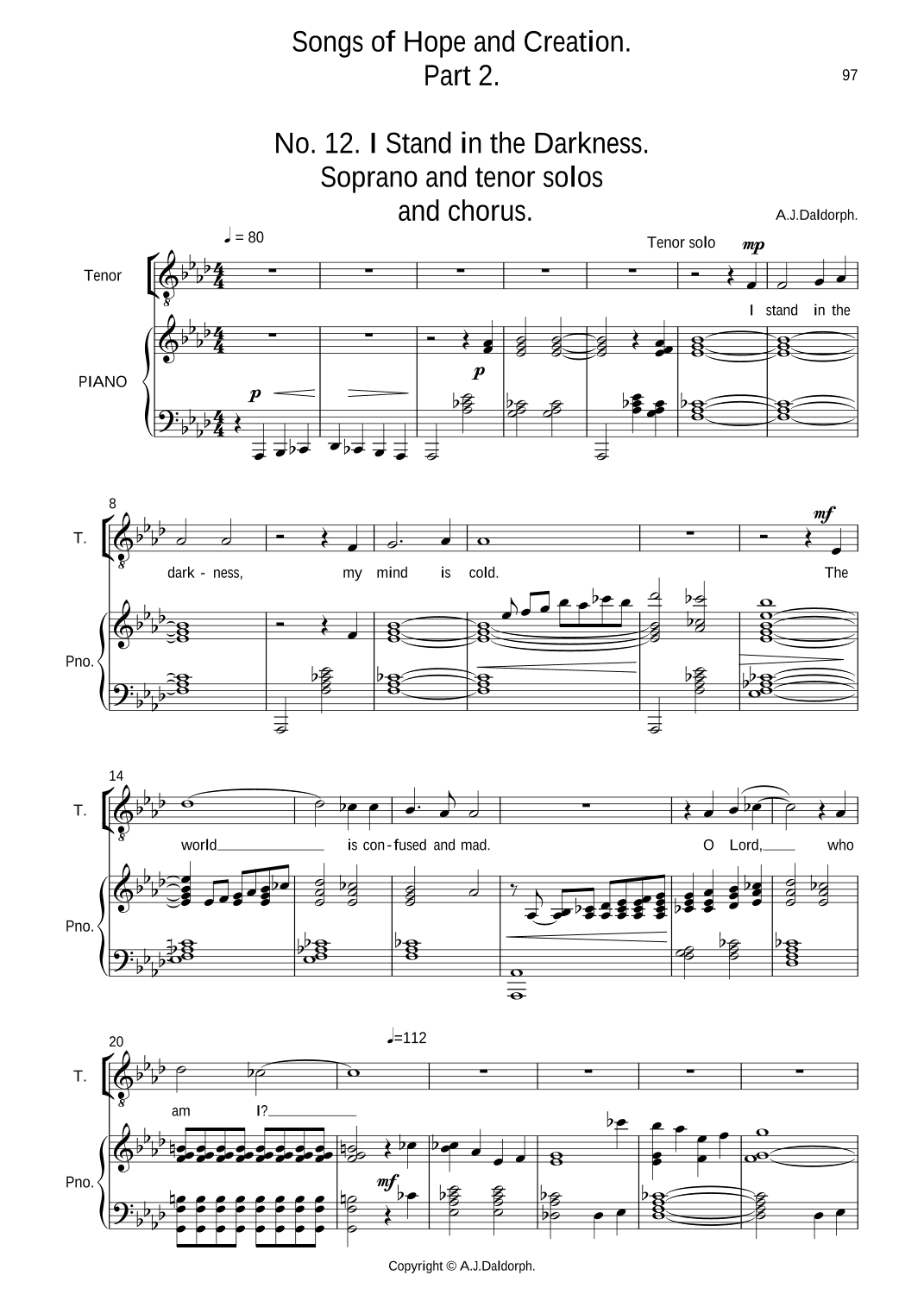I Stand in the Darkness (from Songs of Hope and Creation)