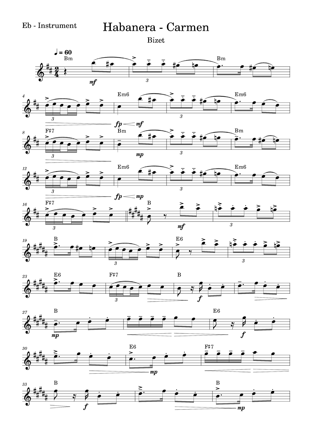 Habanera - Carmen (arr. Fabio Eduardo de Oliveira)