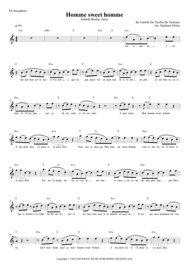 Homme Sweet Homme (arr. Stephane ELSINY)