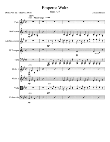 Emperor / Kaiser Waltz, Op. 437 - J Strauss Jr. (Mixed Ensemble) (arr. Peet du Toit)