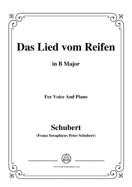 Schubert-Das Lied vom Reifen(Song of the Frost),D.532,in B Major,for Voice&Piano (arr. MSM)