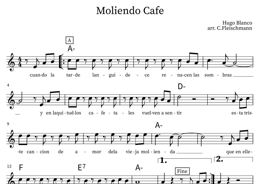 Moliendo Cafe (arr. Christoph Fleischmann)