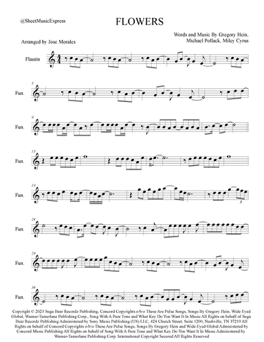 Flowers (arr. Sheet Music Express)