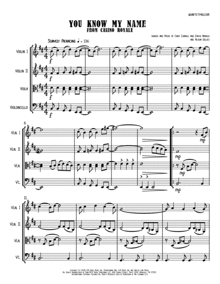You Know My Name from CASINO ROYALE (arr. Alison Gillies)