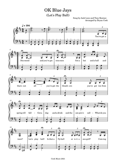 O K Blue Jays (arr. Bryan Cook)