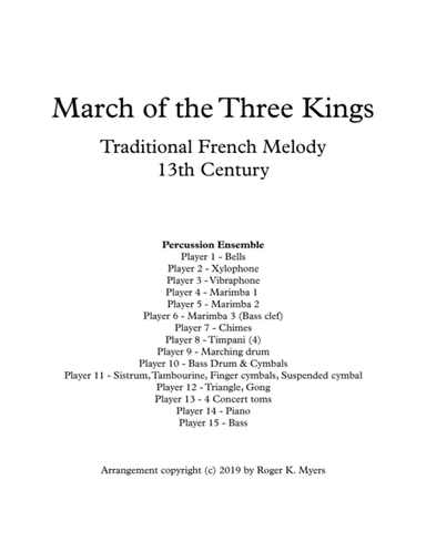 March of the Three Kings - Percussion Ensemble (arr. Roger K. Myers)