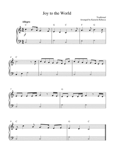 Joy to the World (arr. Kaiserin Rebecca)