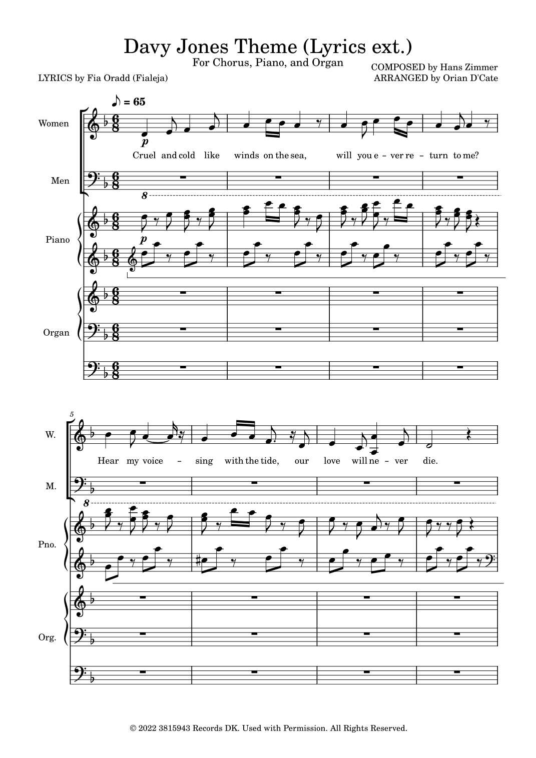 Davy Jones (arr. Orian D'Cate)