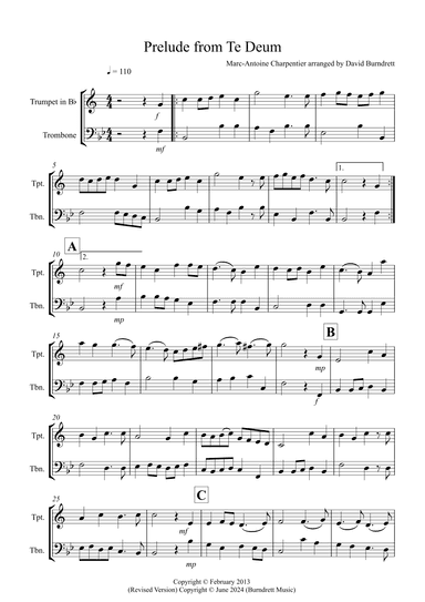 Prelude from Te Deum for Trumpet and Trombone (arr. David Burndrett)