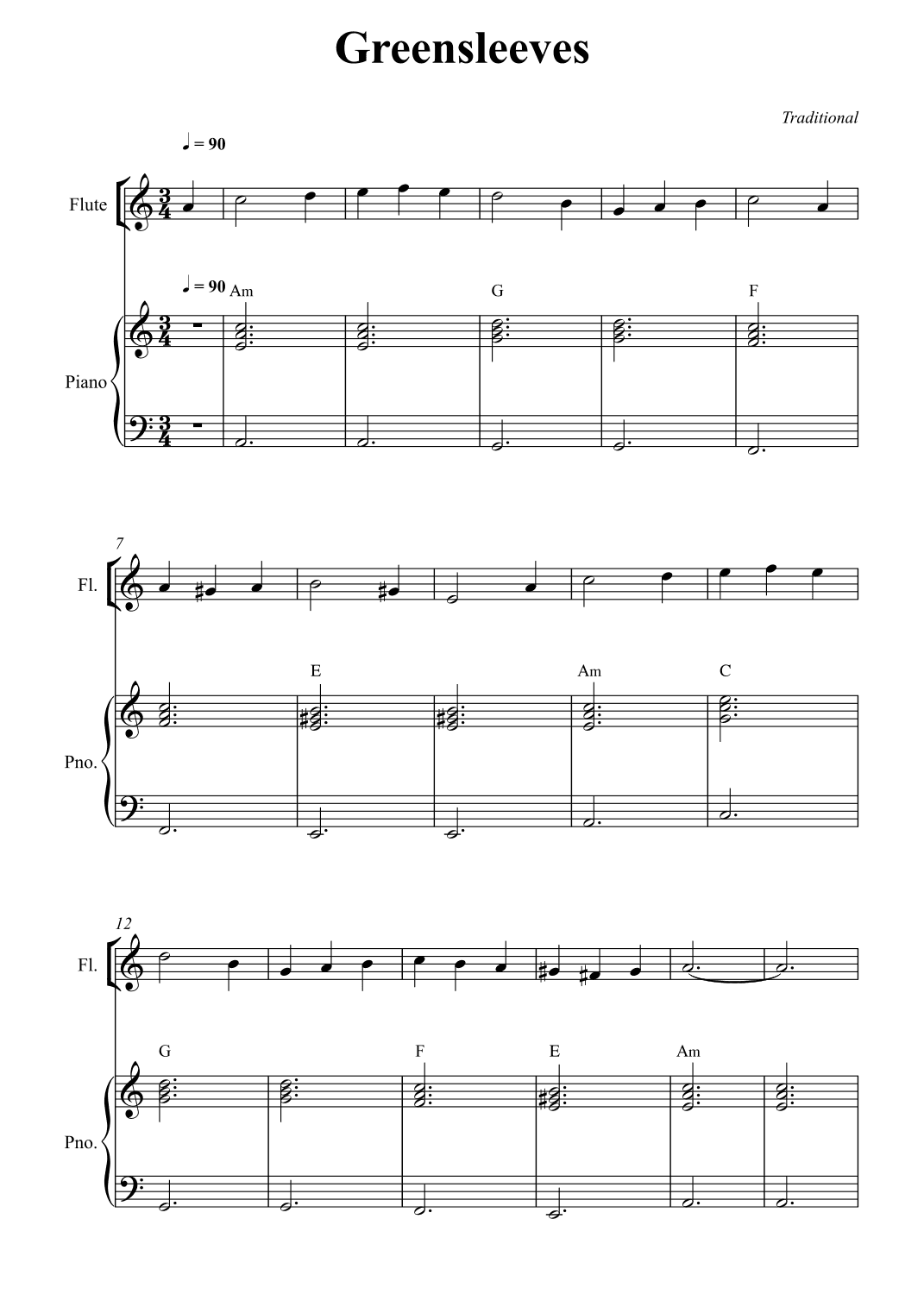 Greensleeves (arr. Wesley S. SIlva)