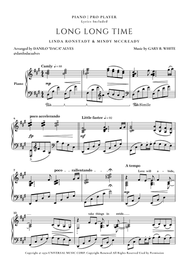 Long Long Time (arr. Danilo "Daca" Alves)