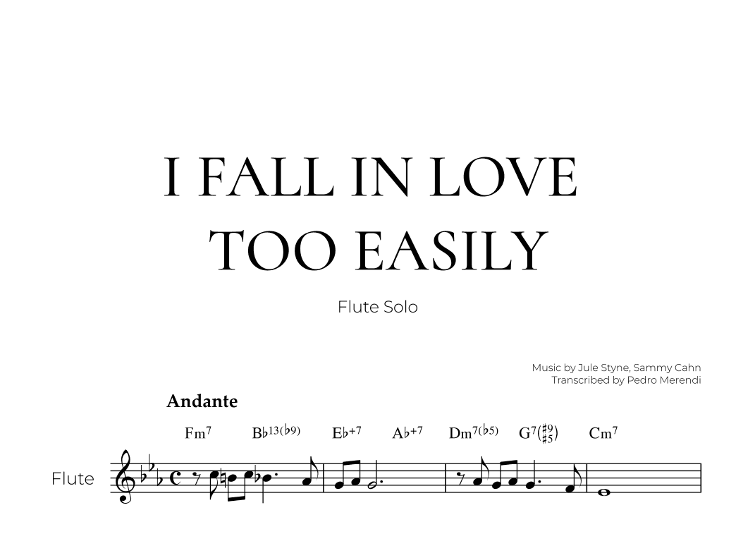 I Fall In Love Too Easily (arr. Pedro Merendi)