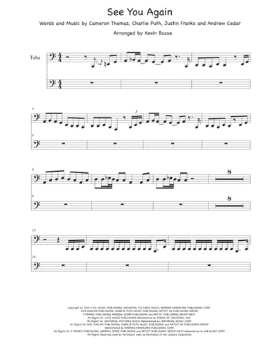See You Again from FURIOUS 7 (arr. Kevin Busse)