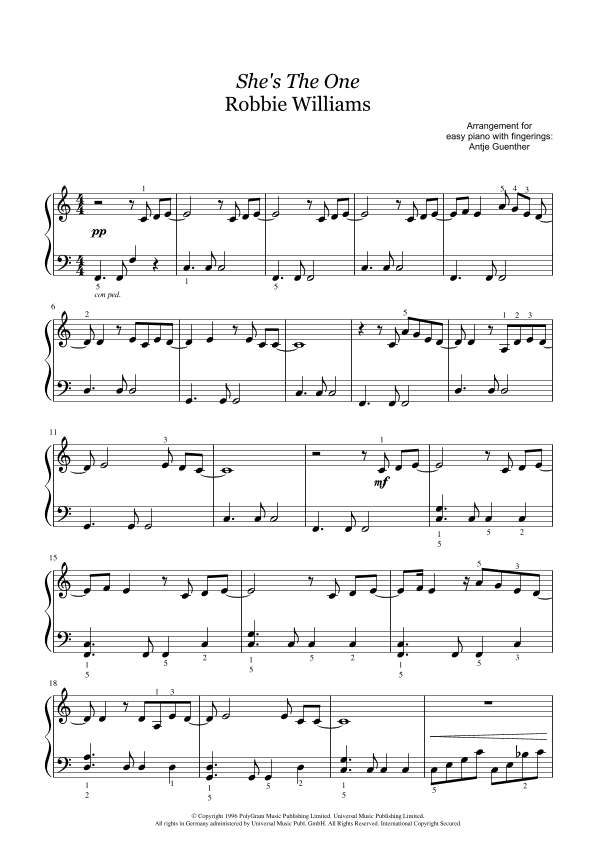 She's The One (arr. Antje Günther)