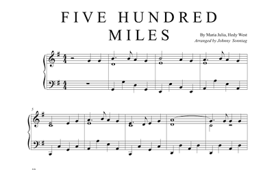 La, Muito Alem (five Hundred Miles) (arr. Johnny Sonntag)