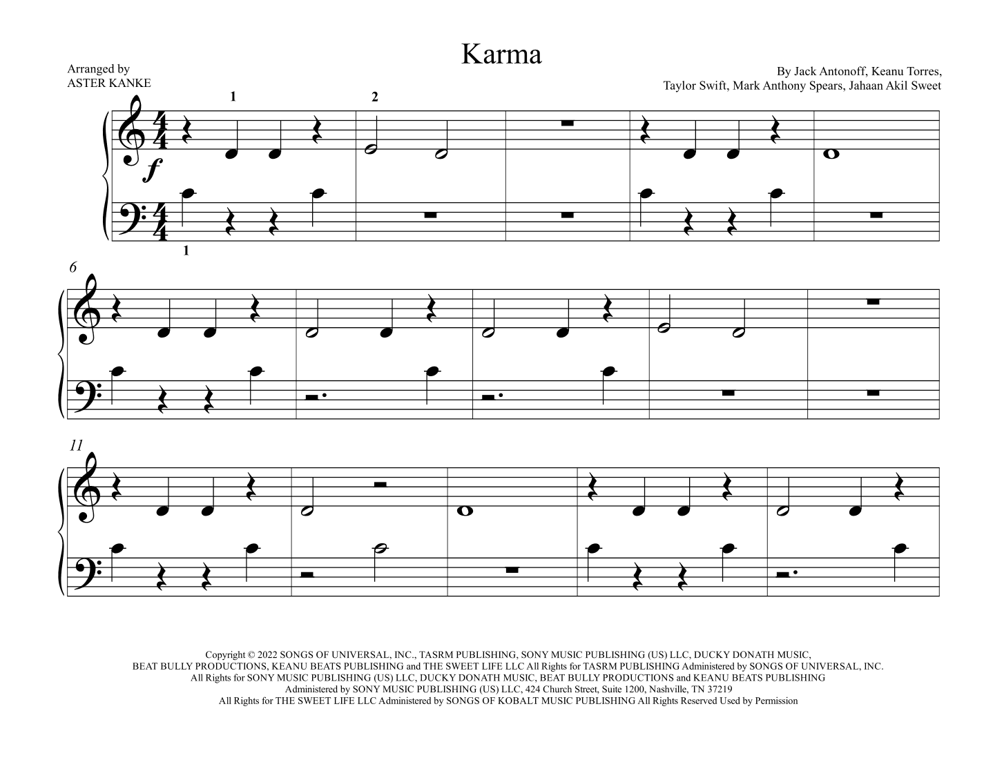Karma (arr. Aster Kanke)