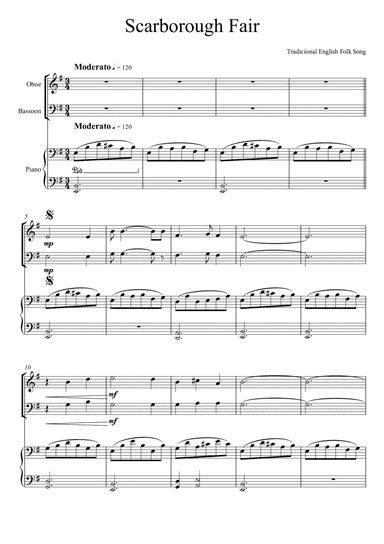 Scarborough Fair -Traditional English Folk Song (Oboe and Bassoon Duet) (arr. André Laitano)