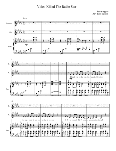 Video Killed The Radio Star (arr. Tom Baston)