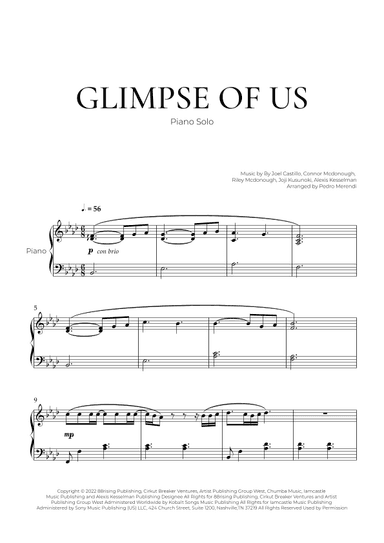 Glimpse Of Us (arr. Pedro Merendi)