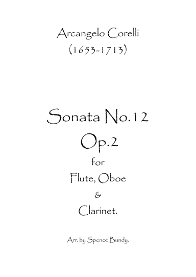 Sonata No.12 Op.2 (arr. Spence Bundy)