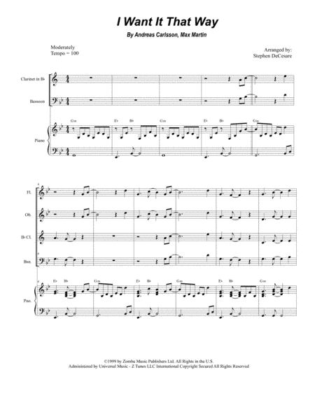 I Want It That Way (arr. Stephen DeCesare)