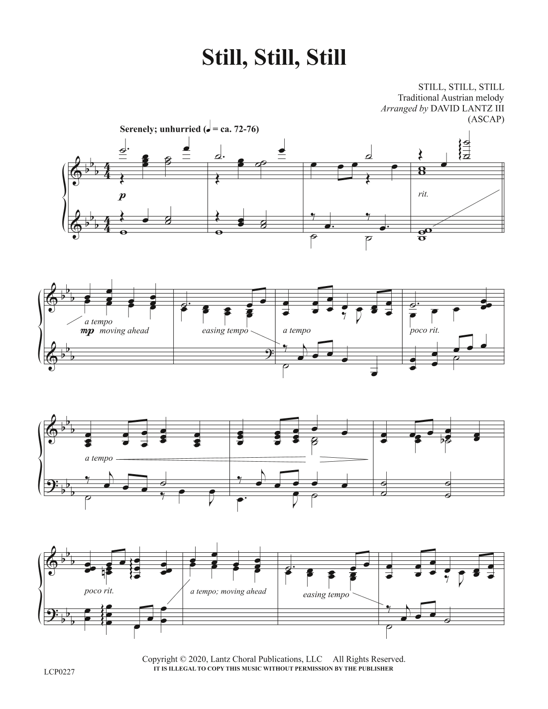 Still, Still, Still (arr. David Lantz III)
