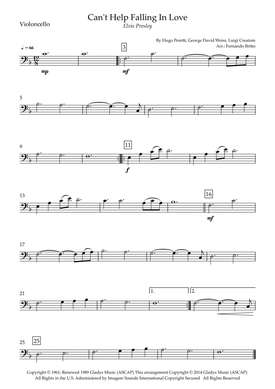 Can't Help Falling In Love (arr. Fernando Britto)