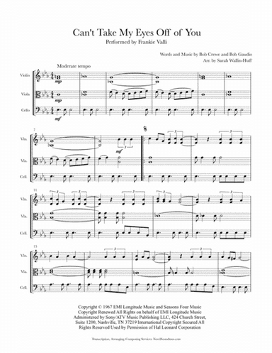 Can't Take My Eyes Off Of You (arr. Sarah Wallin Huff)