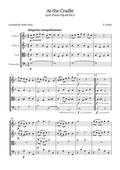 Lyric Pieces Op.68 No.5 (arr. André Nusa)