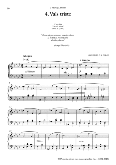 20 Piezas, Op. 4 (2017) No. 4. Vals triste