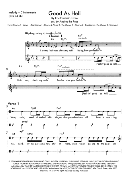 Good As Hell (arr. Andrea La Rose)