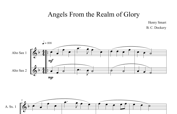 Angels From the Realm of Glory (Alto Sax Duet) (arr. B. C. Dockery)