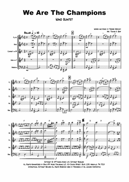 We Are The Champions (arr. Thomas H. Graf)