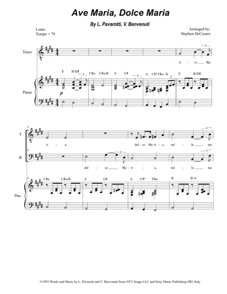 Ave Maria, Dolce Maria (arr. Stephen DeCesare)