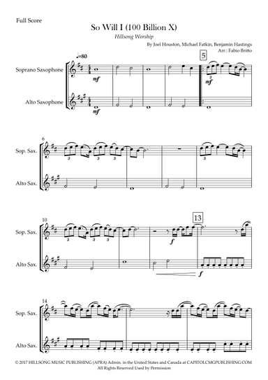 So Will I (100 Billion X) (arr. Fabio Britto)